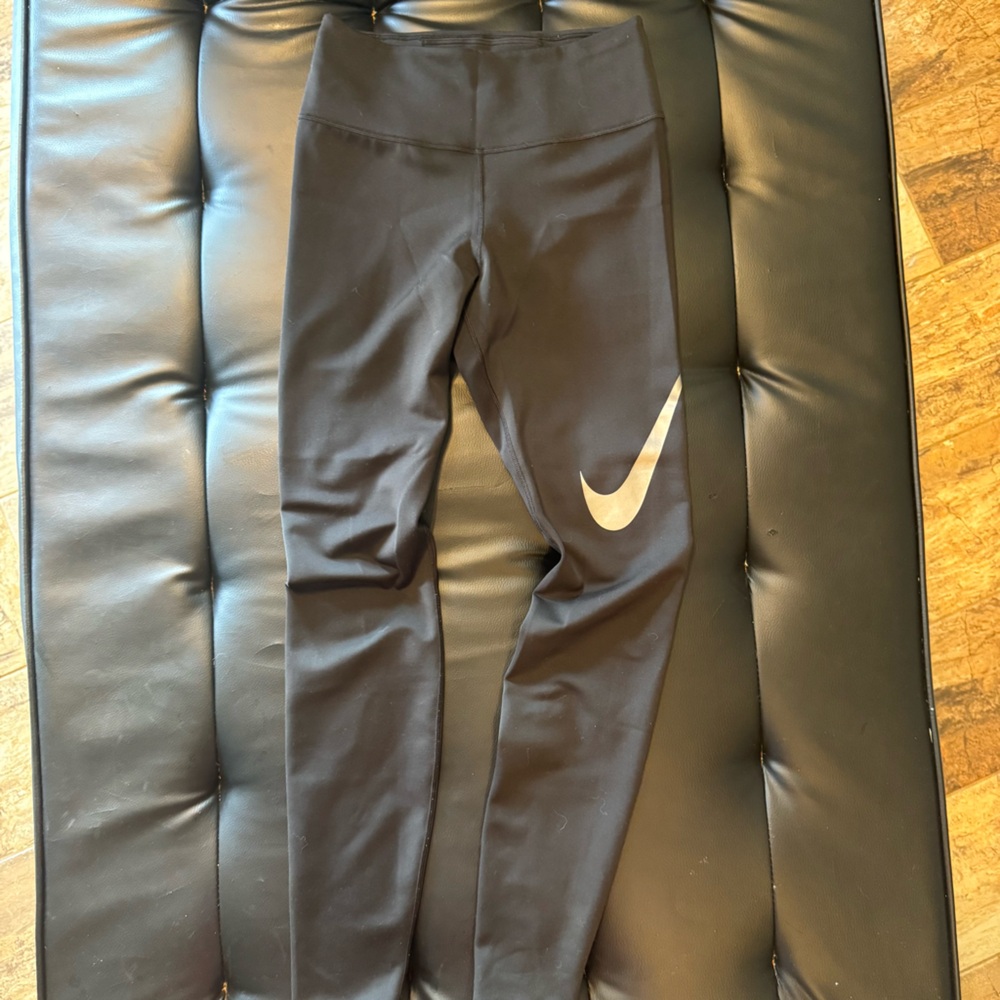 Nike Black Dri-FIT Leggings with Silver Logo